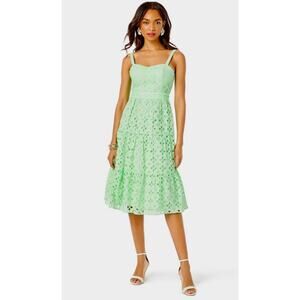 Lilly Pulitzer Pistachio Green Flirty Floral Eyelet Majorie Eyelet‎ Dress